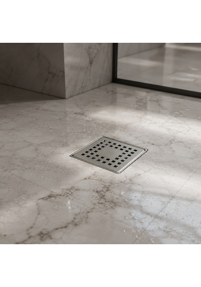 Purvex Home 10x10 Paslanmaz Metal Çerçeveli Paslanmaz Yer Süzgeci - Yandan Çıkışlı