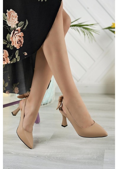 Nesilshoes Nesil Shoes Tam 512 Nude Topuklu Kadın Sandalet