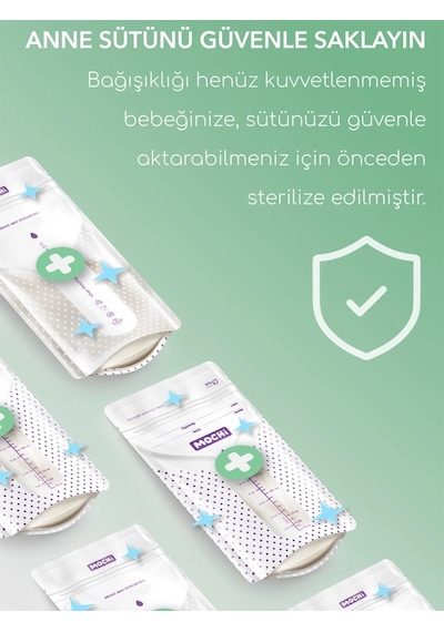 Mey İthalat Mochi Anne Sütü Saklama Poşeti 120 Adet