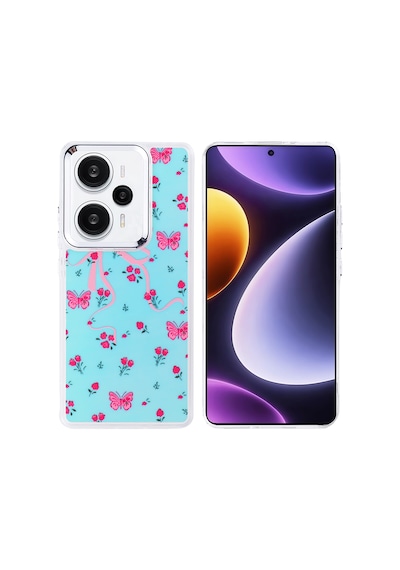 Noktaks - Redmi Note 13 Pro 4g Uyumlu Kılıf Airbag Tasarımlı Desenli Hadra Kapak - Kelebek - T37690