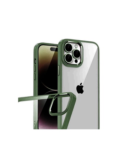 Mey İthalat iPhone Uyumlu 15 Pro Max Lensli Silikon - Yeşil
