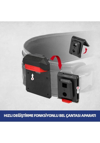 Workpro Wp281079 Smart Clip Bel Tipi Alet Çantası Hızlı Tak-çıkar Kemer Klipsi + Çanta Bağlantı Adap