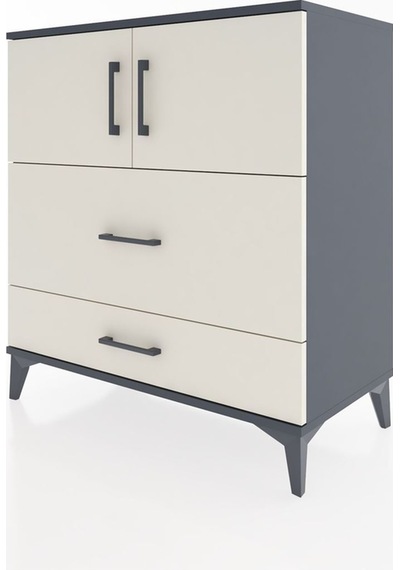 Hyperion Şifonyer 2 Raflı 2 Çekmeceli 2 Kapaklı 88x44x96 Antrasit-aytaşı Antrasit Hyperion Şifonyer 2 Raflı 2 Çekmeceli 2 Kapaklı 88x44x96 Antrasit-aytaşı Antrasit
