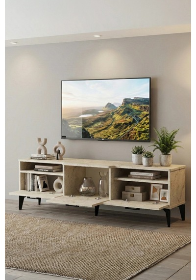 Mistral Tv Sehpası Suntalam Ekru 160x40 Cm Çok Renkli