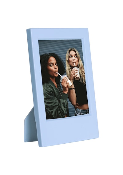 Fujifilm Instax Mini 12 Fotoğraf Makinesi + Çerçeve + Deri Kılıf Seti Mavi
