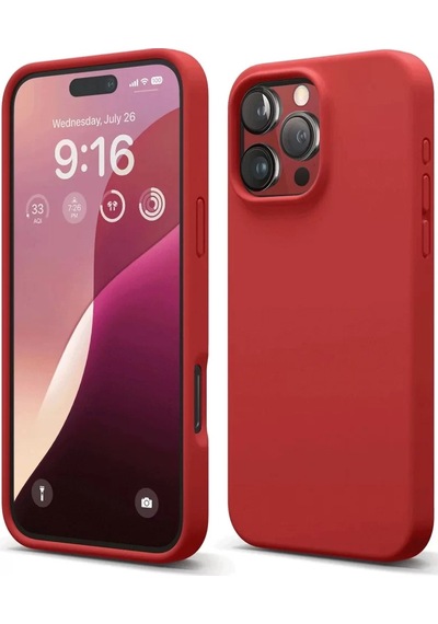 Newface Apple İphone 16 Pro Kılıf First Silikon - Kırmızı