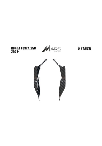 Forza 250 2021-2 Parça Yan Kaplama 6 Parça Siyah