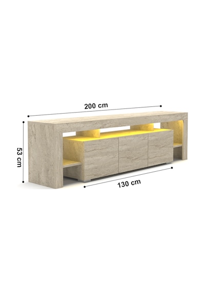 Kale Ledli Tv Ünitesi 200 Cm Traverten