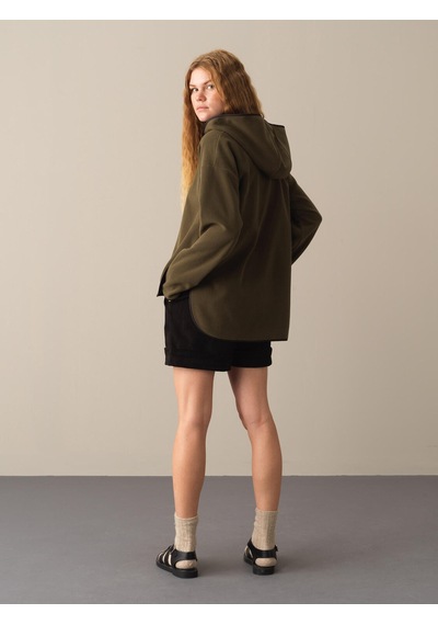 Xint Haki Oversize Kapüşonlu Polar Sweatshirt 400525