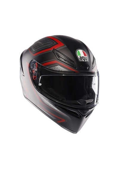 Agv Kask/K1 S E2206 Sling Kapalı Motosiklet Kaskı Kırmızı - Mat Siyah