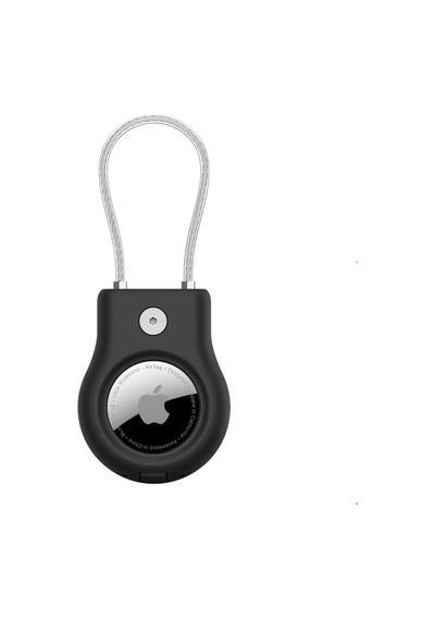Belkin Airtag Için Örgülü Metal Kablolu Kılıf - Siyah