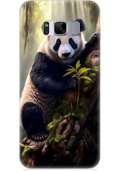 Samsung Galaxy S8 Plus Uyumlu Panda Ve Ağaç Desenli Silikon Kılıf