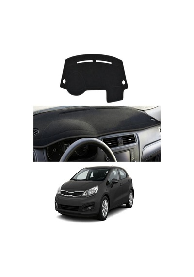 Kia - Rio 2012-2018 Uyumlu Torpido Koruma Kılıfı - Siyah Şeritli