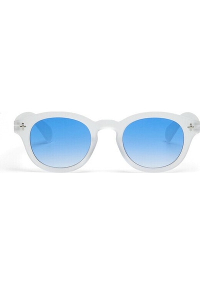 Okkia Milano Unisex Güneş Gözlüğü Transparan Beyaz / Lens: Mavi Gradyan Beyaz