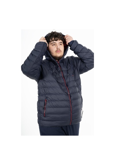 Maraton Sportswear Büyük Beden Erkek Kapşonlu Uzun Kol Basic Darkblue Mont 21874-darkblue Koyu Mavi