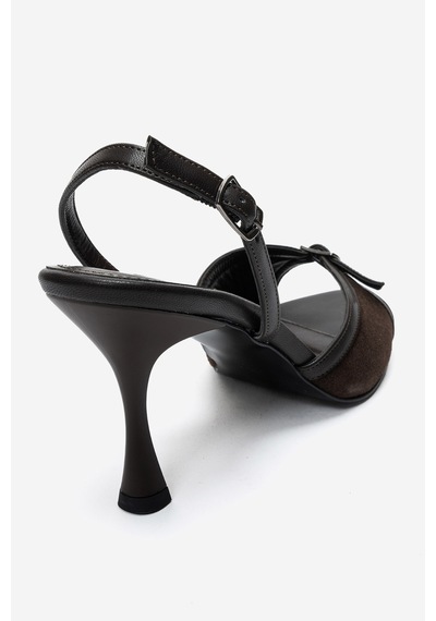 Luvi Shoes Ulea Kahverengi Cilt Süet Kadın İnce Topuklu Ayakkabı
