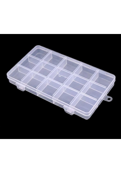 Organizer Malzeme Kutusu 15 Bölmeli Şeffaf Pbb040-28 36 Setbox 15,5x9,5x1,8mm Şeffaf