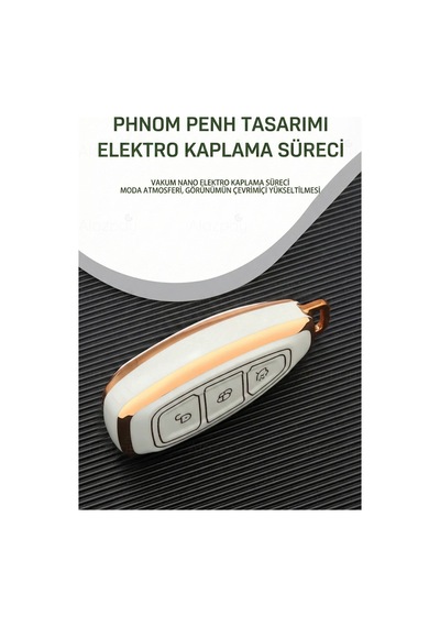 Ford Focus Fiesta Mondeo Kuga C Max B Max Gold Kenar Tpu Anahtar Kılıfı Siyah