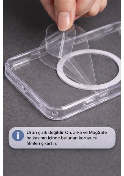 Mi 17 Pro Uyumlu Kamera Korumalı Magsafe Wireless Şarj Özellikli Lüks Şeffaf Silikon Telefon Kılıfı