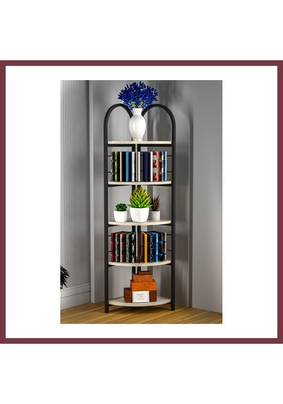 Storeşahin Metal Köşe Kitaplığı Traverten Bej Shn0720