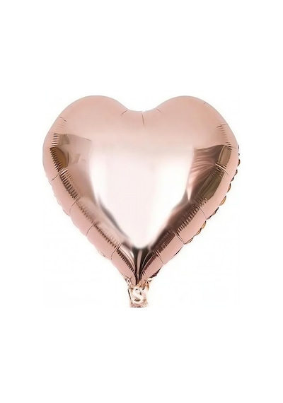 Rose Gold Kalp Folyo Balon 40cm Sevgililer Günü Evlilik Teklifi Romantik Kutlama Altın - Gül
