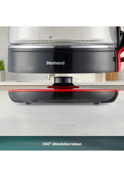 Infinity Xl 1764h Cam Çay Makinesi Siyah Kırmızı