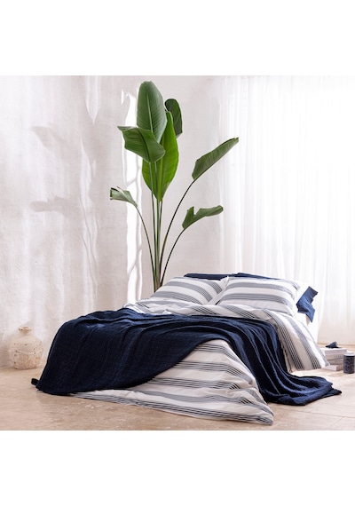 Wave %100 Pamuk King Size Nevresim Seti 230x220 Cm Beyaz