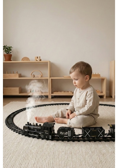 Işıklı Ve Sesli Buharlı Tren Set 15 Parça