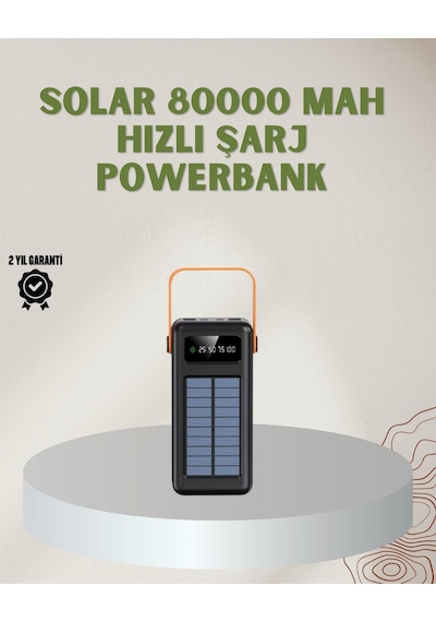 Powerbank Solar Fenerli Çoklu Kablolu Tnabilir Semeglbl - 23 Şarj Aleti Açık