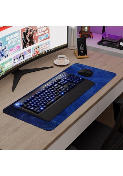 Topografi Oyuncu Gaming Mouse Pad Topography Kauçuk Kaymaz Taban Mousepad V1, 70x30 Xl