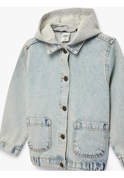 Koton Uzun Kollu Cepli Pamuklu Oversize Kapşonlu Denim Ceket Açık İndigo 6skb20001td Açık İndigo Koton Uzun Kollu Cepli Pamuklu Oversize Kapşonlu Denim Ceket Açık İndigo 6skb20001td Açık İndigo