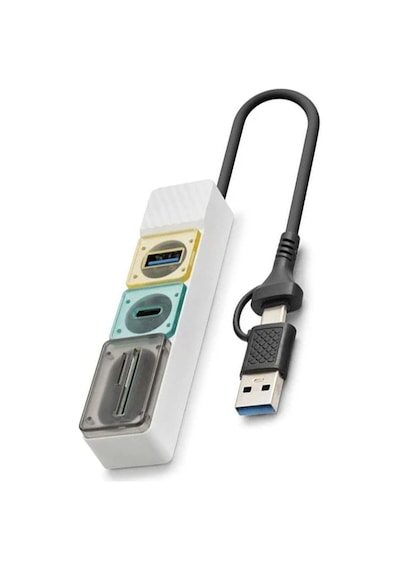 Çok Fonksiyonlu Usb 3.0 Çoklayıcı Ve Kart Okuyuculu Hub Adaptör Tip-c Ve Usb Girişli Çok Amaçlı Taşınabilir Kart Okuyucu