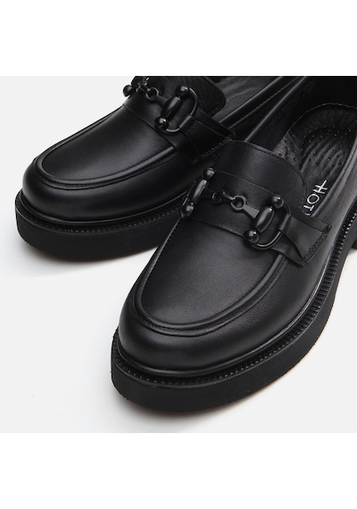 Hotiç Hakiki Deri Siyah Kadın Loafer 01ayh294710a100 Siyah