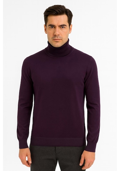 Classics Men Huffa Erkek Slim Fit Boğazlı Erkek Triko-7430 Mor