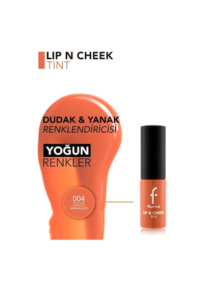 Flormar Lip & Cheek Gün Boyu Kalıcı Çok Amaçlı Tint 003 Apricot Marmlde