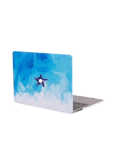 Macbook Air 13 İnç Kılıf A2337 M1 A2179 A1932 Uyumlu Hard Case Sert Kapak Suluboya Desenli Uv Baskılı Koruyucu Kılıf İnce Hafif Laptop Kılıfı Açık Mavi Belirtilmemiş