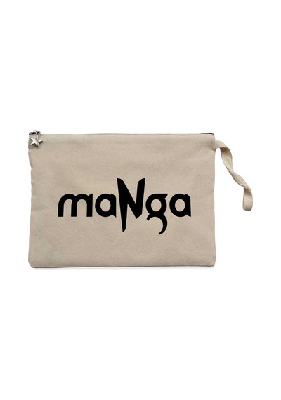 Manga Black Yazı Krem Clutch Astarlı Cüzdan / El Çantası