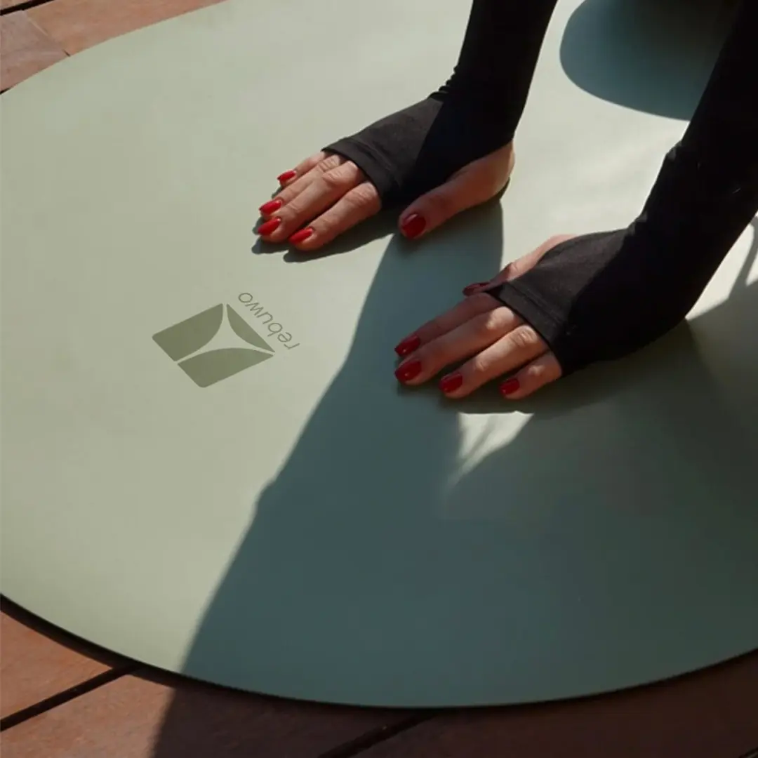 Doğal Kauçuk Oval Kesim Yoga Matı Kaymaz Ve Dayanıklı 5mm - Yeşil
