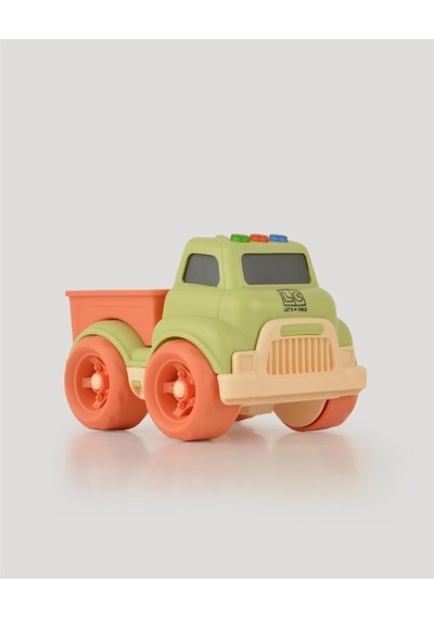 Let's Be Child Sesli Ve Işıklı Minik Pikap 31016 Yeşil - Turuncu Kasalı, Çocuklar İçin Oyuncak Pikap