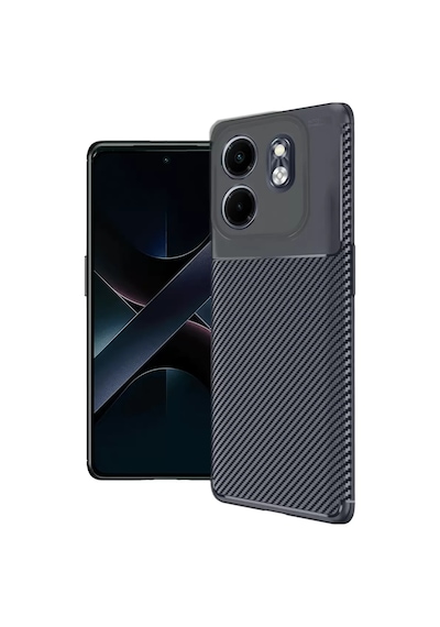 Newface İnfinix Smart 9 Kılıf Auto Focus Karbon Kapak - Lacivert