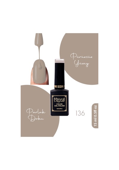 Misyul Uv Led Kalıcı Oje Nail Art 15 Ml 136