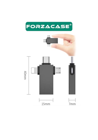 Micro Usb Type-c Lightning To 4in1 Otg Usb Çevirci Adaptör Fc930