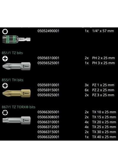 Wera Bit-Check 30 Ahşap 1 Bits Seti 05057433001