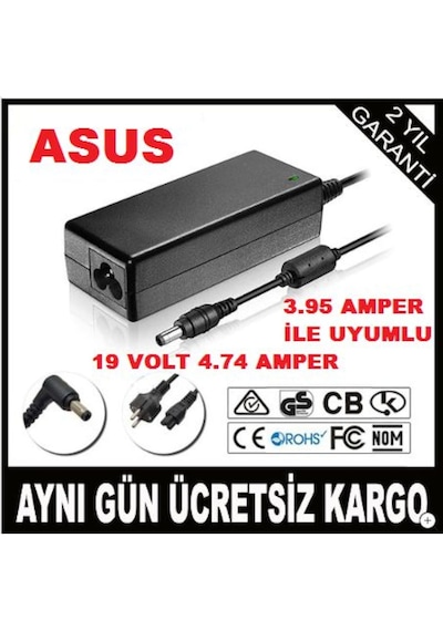 Asus Laptop Notebook Uyumlu Şarj Adaptör 19 Volt 4,74 Amper Şarz