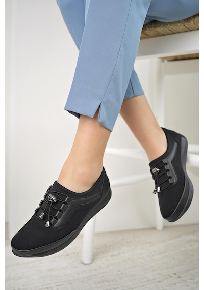 Nesil Shoes Sdf 702 Siyah Kot Anatomik Kadın Ayakkabı-siyah Kot Kot Rengi - Siyah