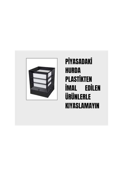 Astec Kare Izgaralı Küp Dekoratif Bahçe Aydınlatma Armatürü