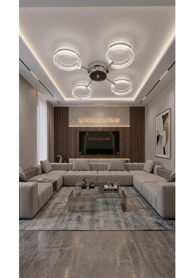 Aurea Model 4'lü Gümüş 3 Renk Modu Ledli Tavana Sıfır Salon Mutfak Çocuk Yatak Odası Led Avize