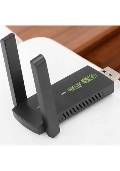 Usb 3.0 Wifi Alıcı Adaptör 1200 Mbps Dual Band Çift Antenli Kablosuz Ağ Adaptörü