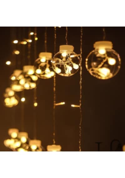 10 Sarkıtlı Kumandalı Dekoratif Top İçi Mini Toplu Led Günışığı Rengi Dekoratif Aydınlatma Diğer