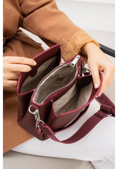 Just Polo Kadın Polo Kumaş Jp Gümüş Logolu Şık El Ve Omuz Çantası Shoulder Bag Ebat: 23 X 18 Cm Bordo